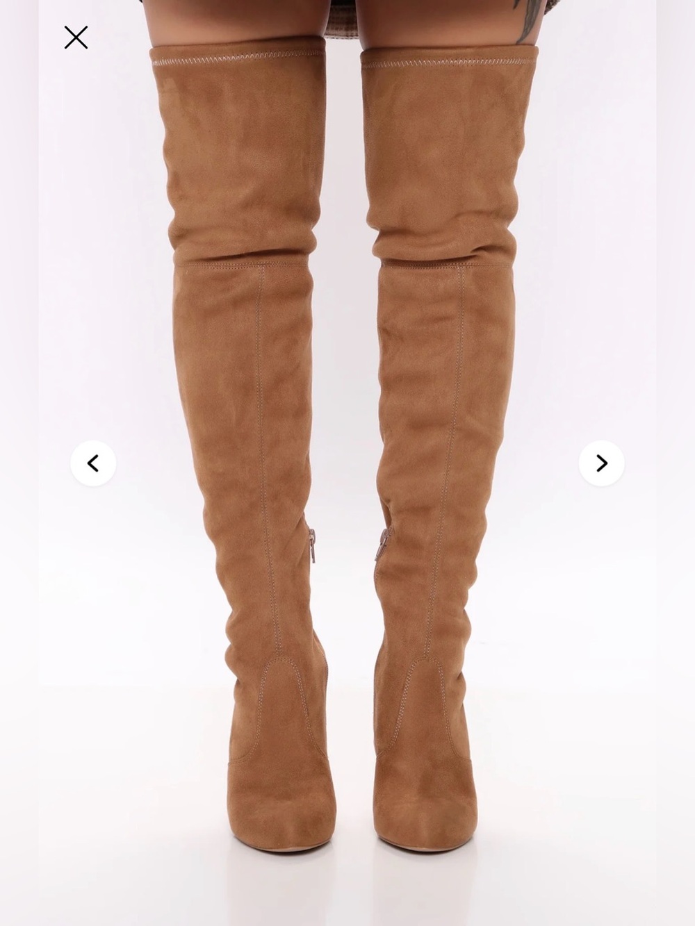 NIB Fashion Nova Women's Over-the-Knee Tan Suede Boots